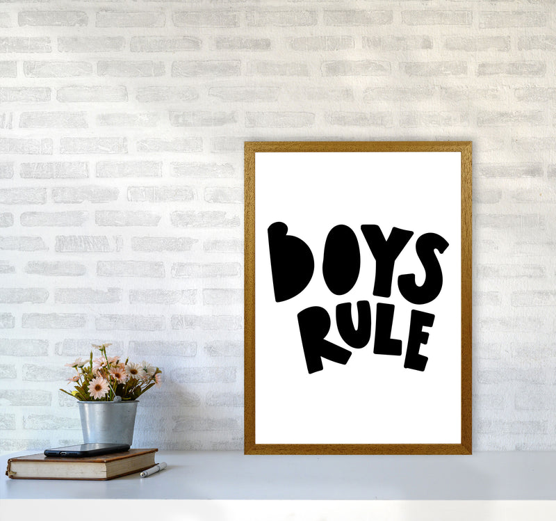 Boys Rule Black Framed Nursey Wall Art Print A2 Print Only