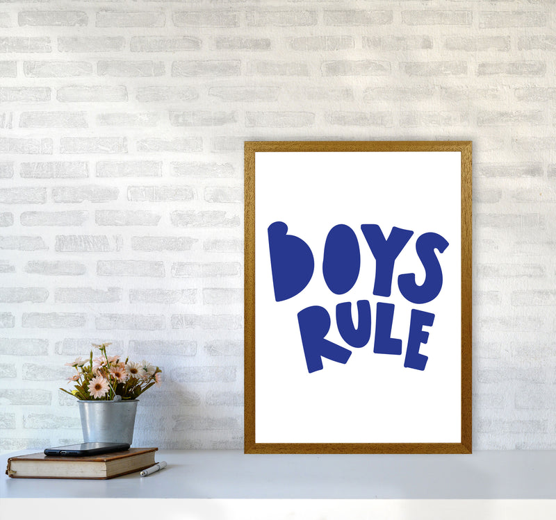 Boys Rule Navy Framed Nursey Wall Art Print A2 Print Only