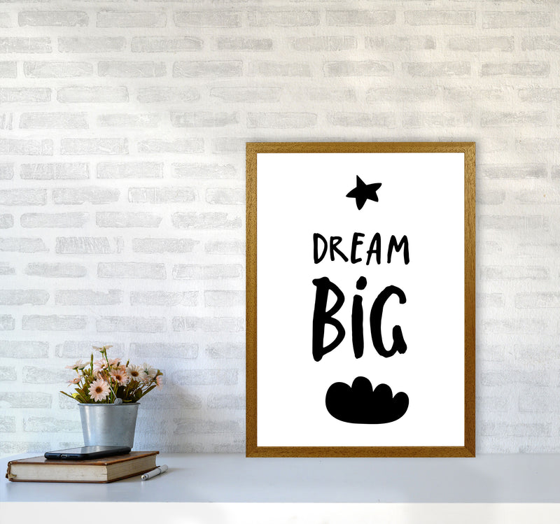 Dream Big Black Framed Typography Wall Art Print A2 Print Only