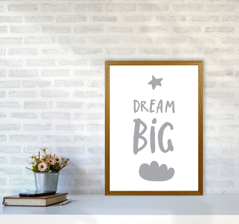 Dream Big Grey Framed Typography Wall Art Print A2 Print Only