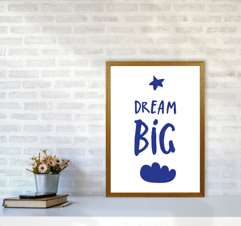 Dream Big Navy Framed Typography Wall Art Print A2 Print Only