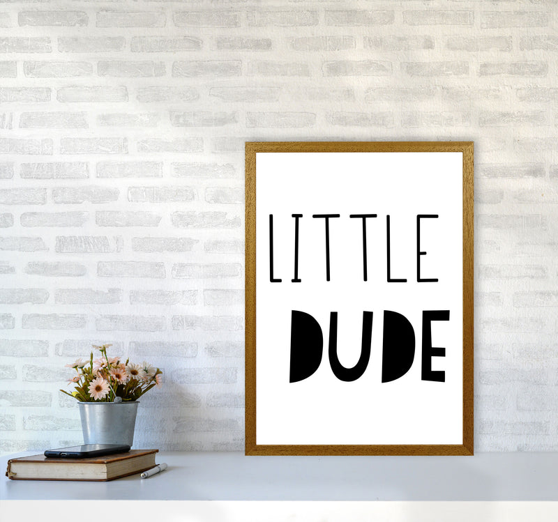 Little Dude Black Framed Nursey Wall Art Print A2 Print Only