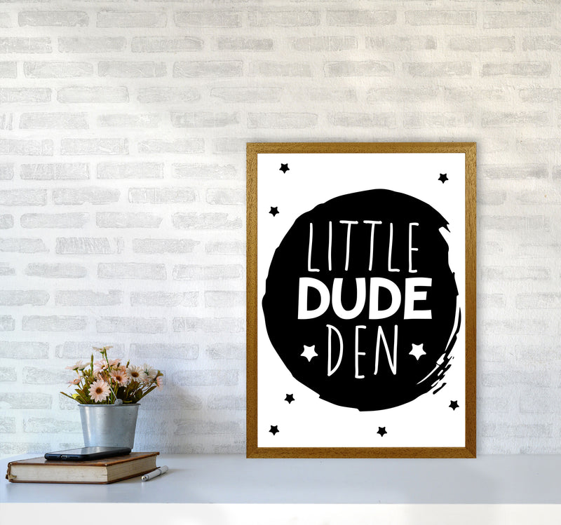 Little Dude Den Black Circle Framed Nursey Wall Art Print A2 Print Only