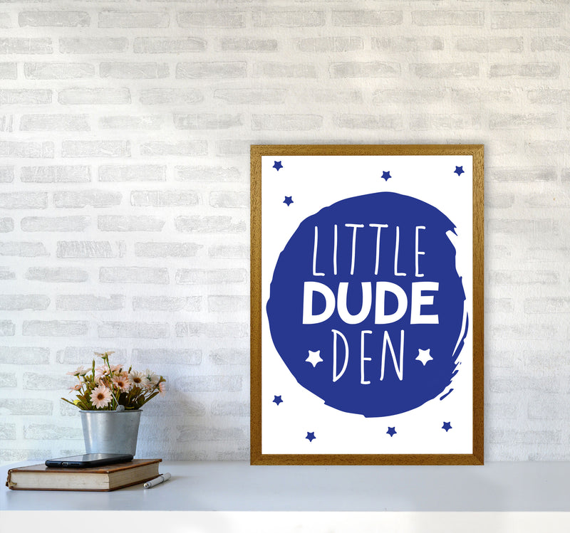 Little Dude Den Navy Circle Framed Nursey Wall Art Print A2 Print Only
