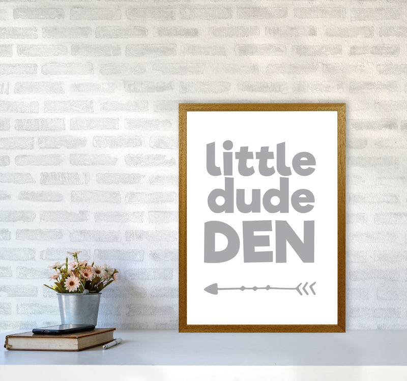 Little Dude Den Grey Framed Nursey Wall Art Print A2 Print Only