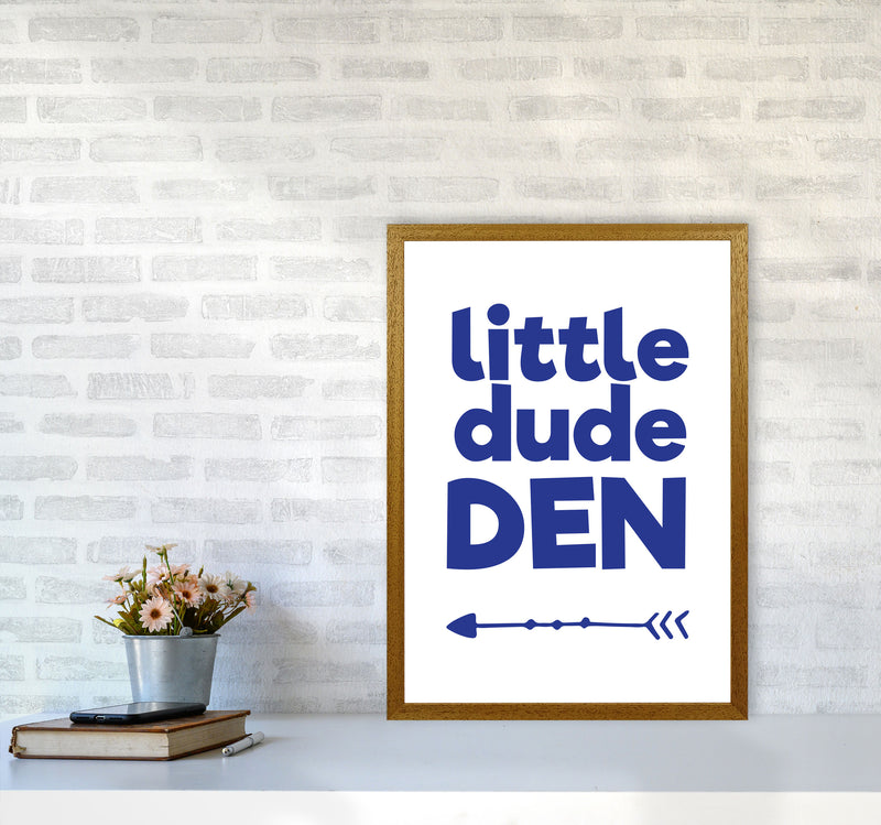 Little Dude Den Navy Framed Nursey Wall Art Print A2 Print Only