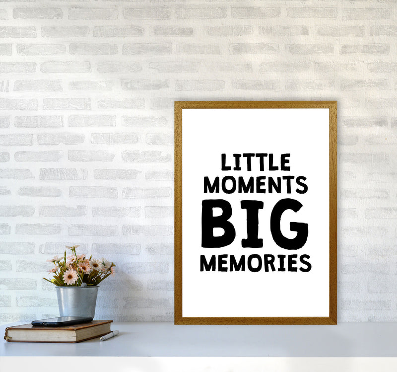 Little Moments Big Memories Black Framed Nursey Wall Art Print A2 Print Only