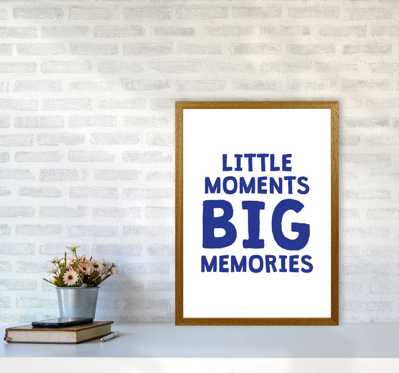 Little Moments Big Memories Navy Framed Nursey Wall Art Print A2 Print Only
