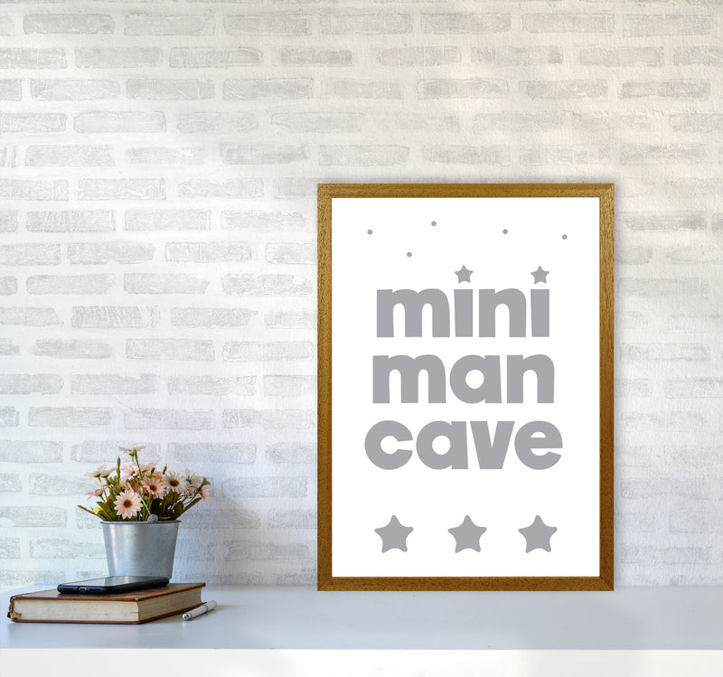 Mini Man Cave Grey Framed Nursey Wall Art Print A2 Print Only