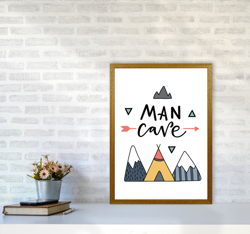 Man Cave Mountains Framed Typography Wall Art Print A2 Print Only