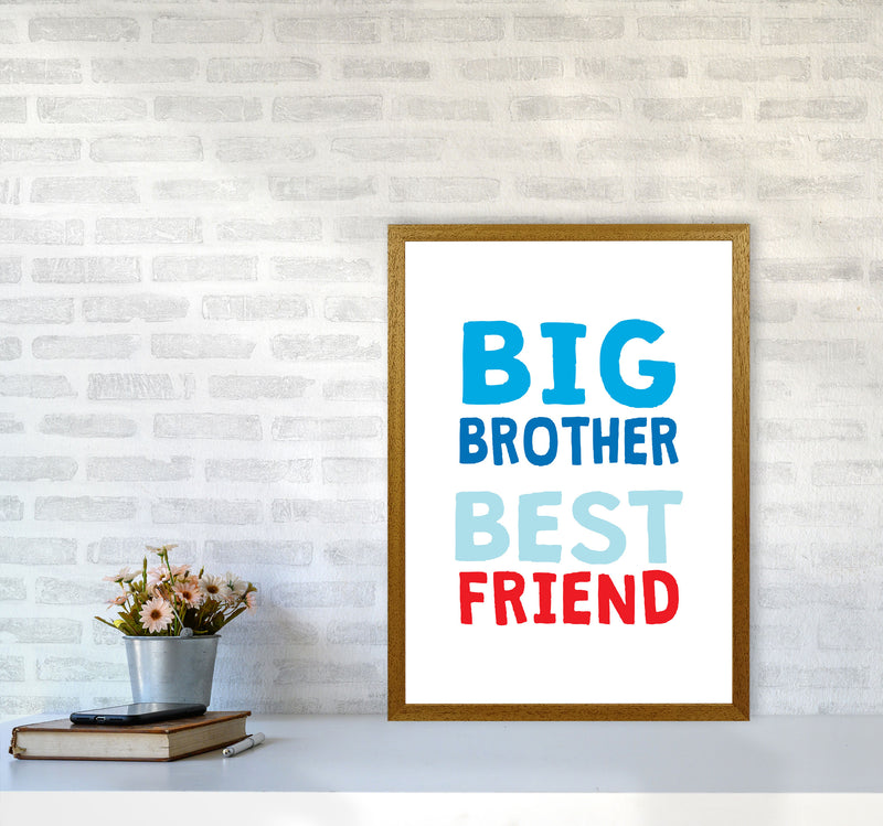 Big Brother Best Friend Blue Framed Typography Wall Art Print A2 Print Only