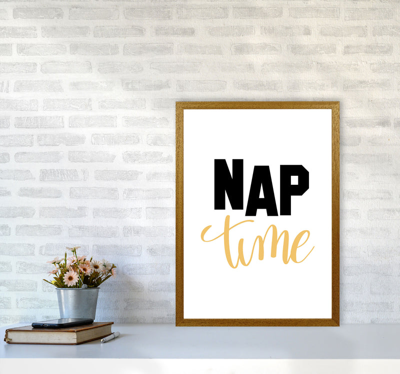 Nap Time Black And Mustard Framed Typography Wall Art Print A2 Print Only