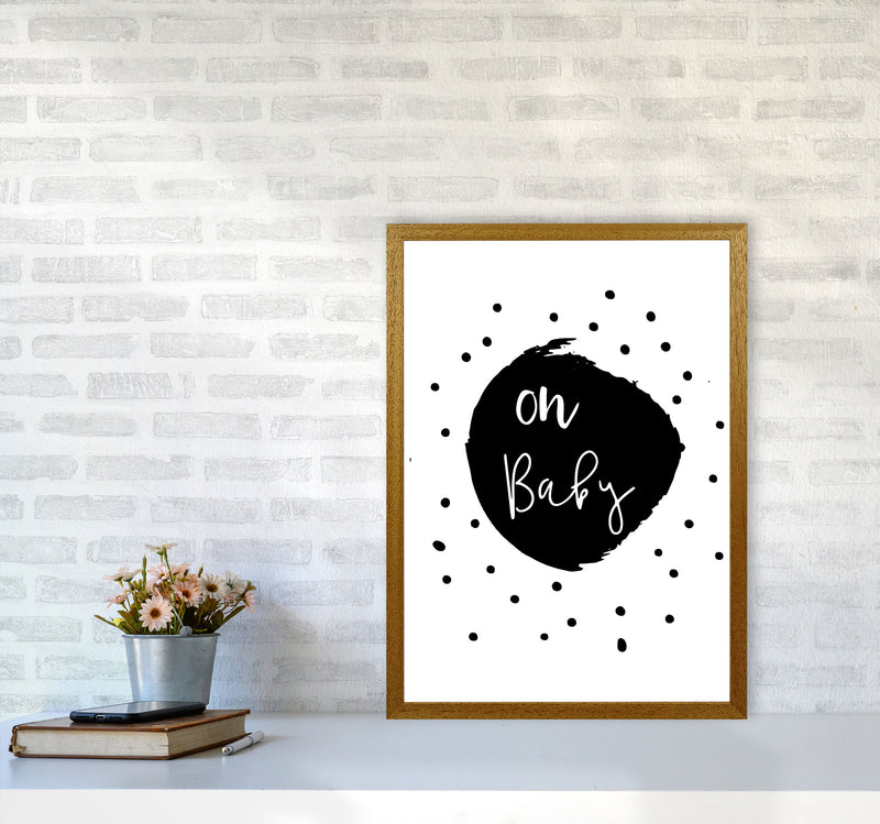 Oh Baby Black Framed Typography Wall Art Print A2 Print Only