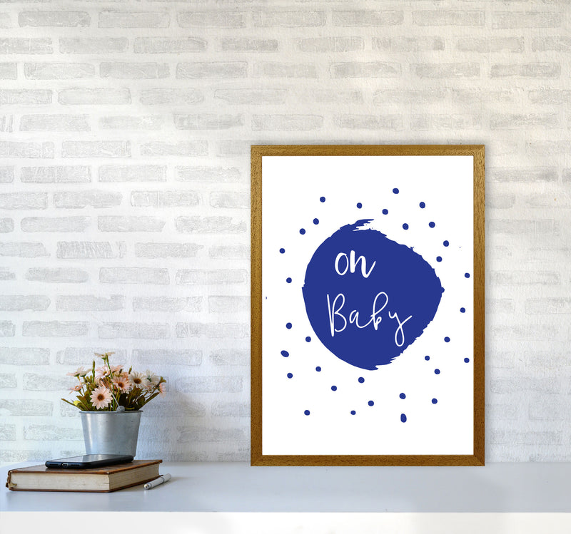 Oh Baby Navy Framed Typography Wall Art Print A2 Print Only