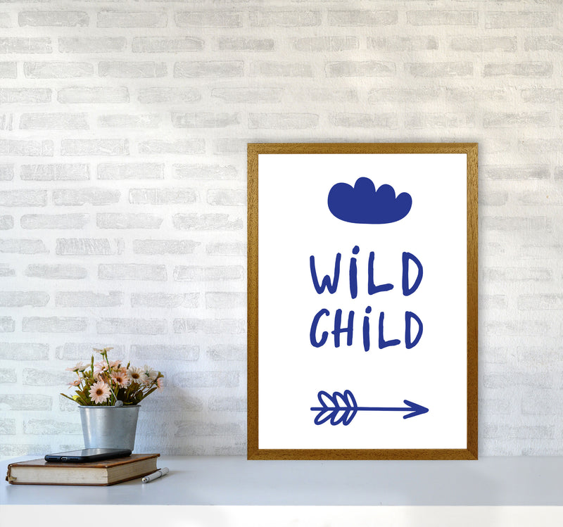 Wild Child Navy Framed Nursey Wall Art Print A2 Print Only