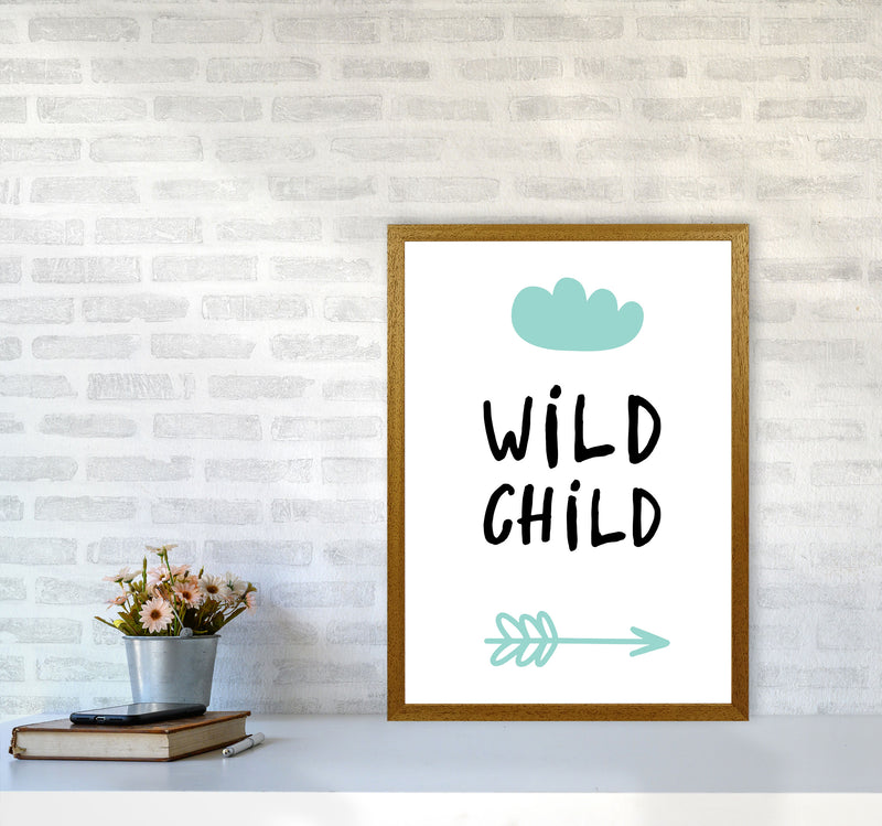 Wild Child Mint And Black Framed Nursey Wall Art Print A2 Print Only