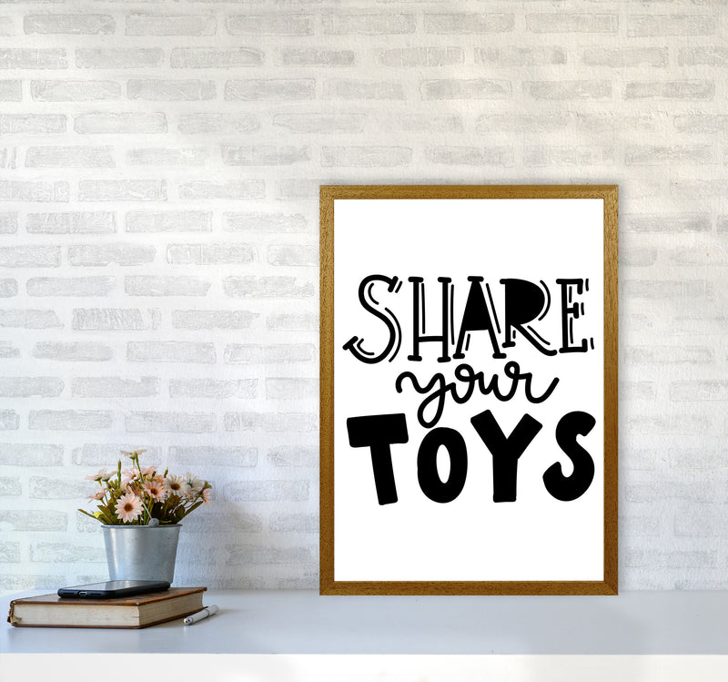 Share Your Toys Framed Nursey Wall Art Print A2 Print Only