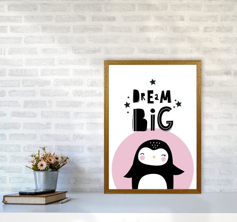 Dream Big Penguin Framed Nursey Wall Art Print A2 Print Only