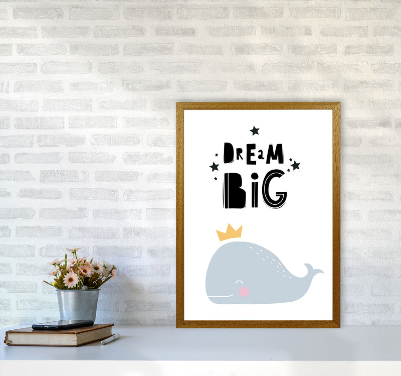 Dream Big Whale Framed Nursey Wall Art Print A2 Print Only