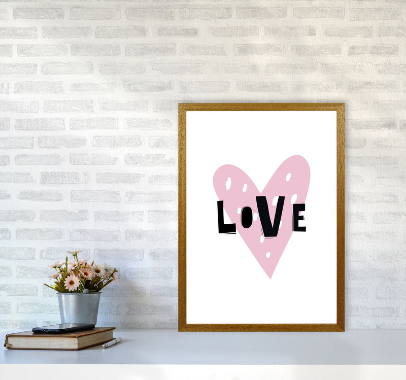 Love Heart Scandi Framed Typography Wall Art Print A2 Print Only