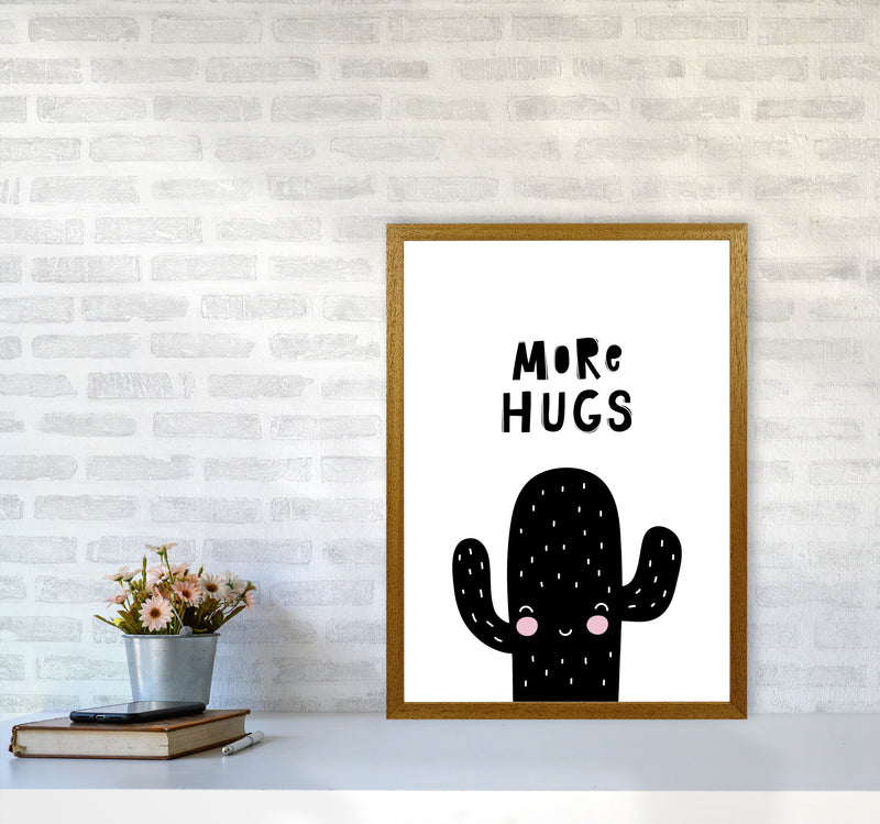 More Hugs Cactus Framed Typography Wall Art Print A2 Print Only