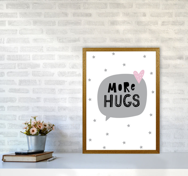 More Hugs Speech Bubble Framed Typography Wall Art Print A2 Print Only