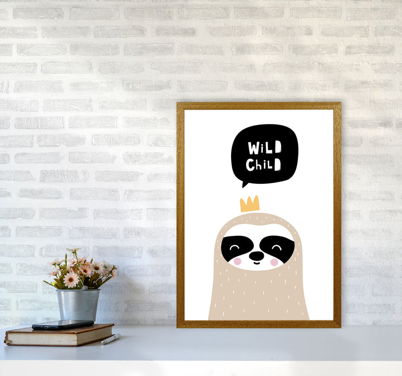 Wild Child Sloth Framed Nursey Wall Art Print A2 Print Only