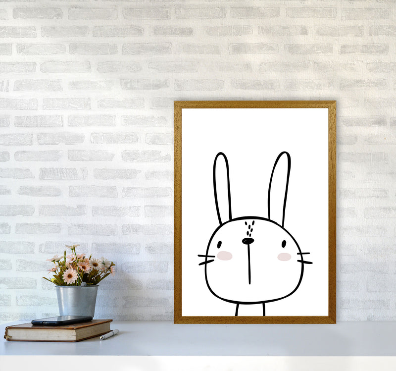 White Bunny Modern Print, Animal Art Print A2 Print Only
