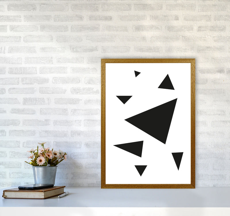 Black Abstract Triangles Modern Print A2 Print Only