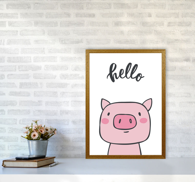 Hello Pig Modern Print Animal Art Print A2 Print Only