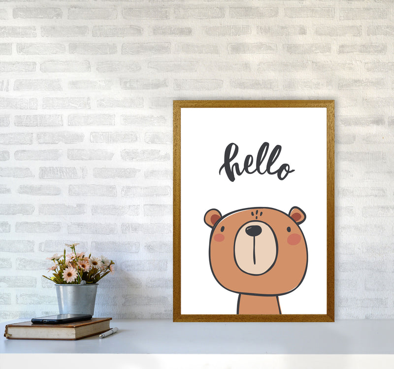 Hello Bear Modern Print Animal Art Print A2 Print Only