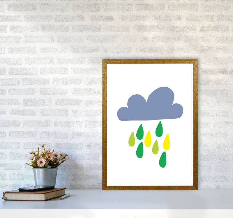 Dark Blue Rain Cloud Modern Print A2 Print Only