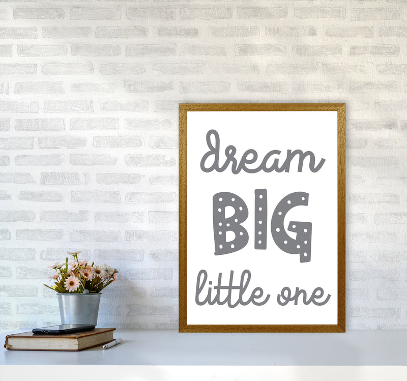 Dream Big Little One Grey Framed Nursey Wall Art Print A2 Print Only