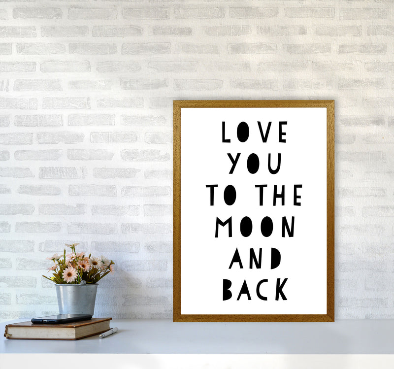 Love You To The Moon And Back Black Framed Typography Wall Art Print A2 Print Only