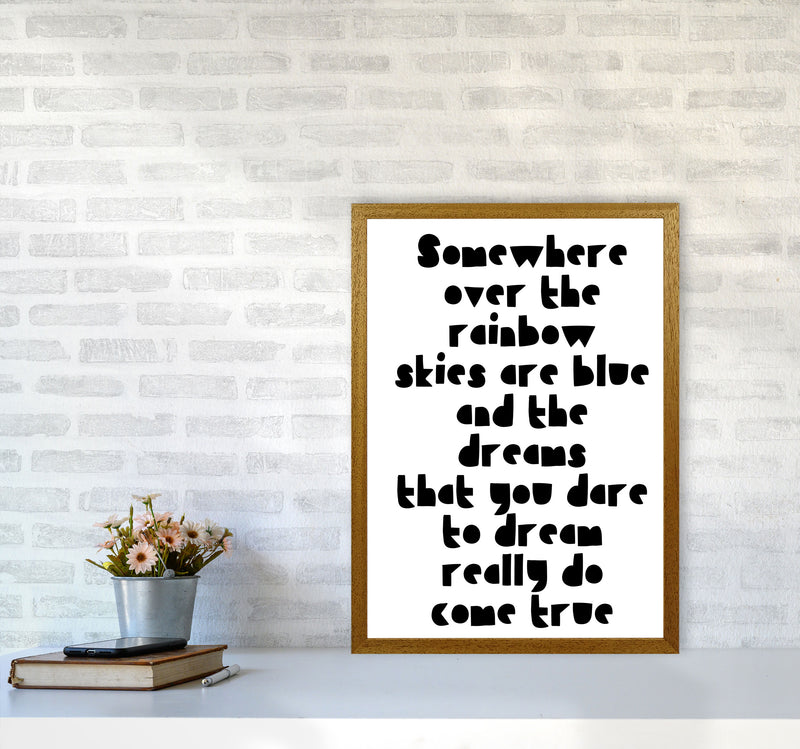 Somewhere Over The Rainbow Black Modern Print A2 Print Only