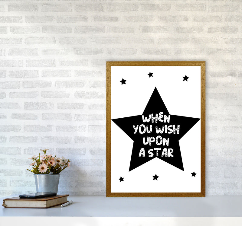 Wish Upon A Star Black Framed Nursey Wall Art Print A2 Print Only
