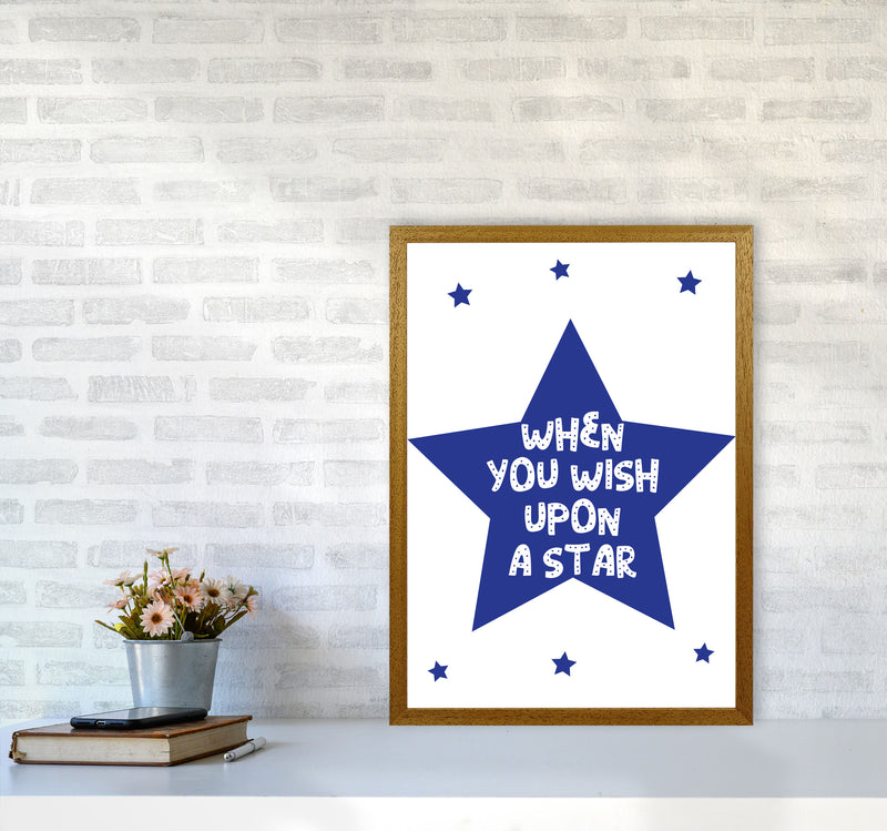 Wish Upon A Star Navy Framed Nursey Wall Art Print A2 Print Only
