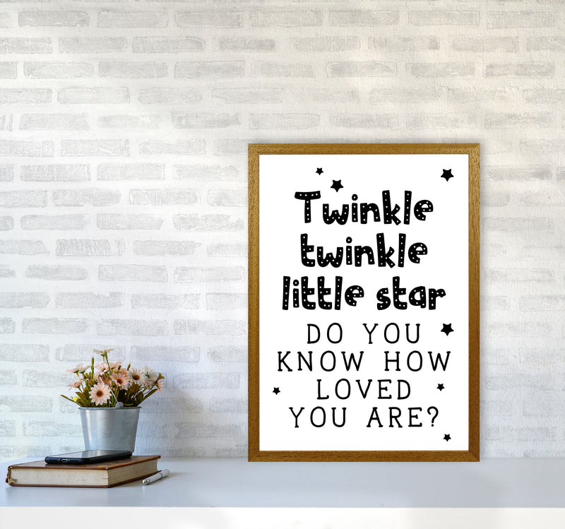 Twinkle Twinkle Little Star Black Framed Nursey Wall Art Print A2 Print Only