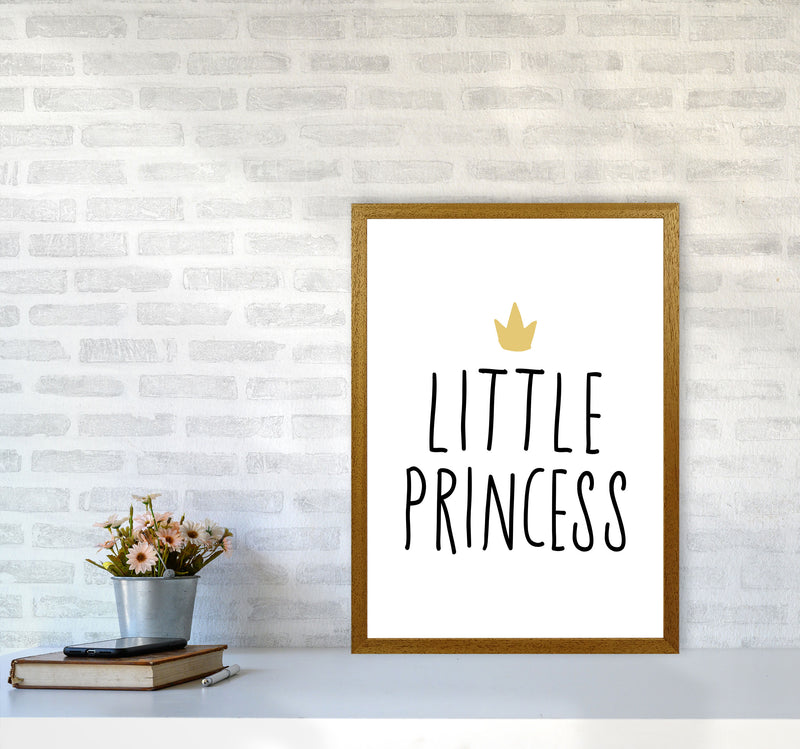 Little Princess Black And Gold Framed Nursey Wall Art Print A2 Print Only