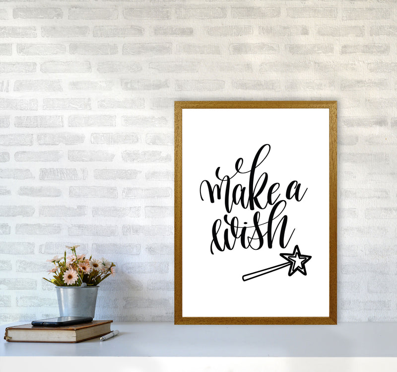 Make A Wish Black Framed Typography Wall Art Print A2 Print Only