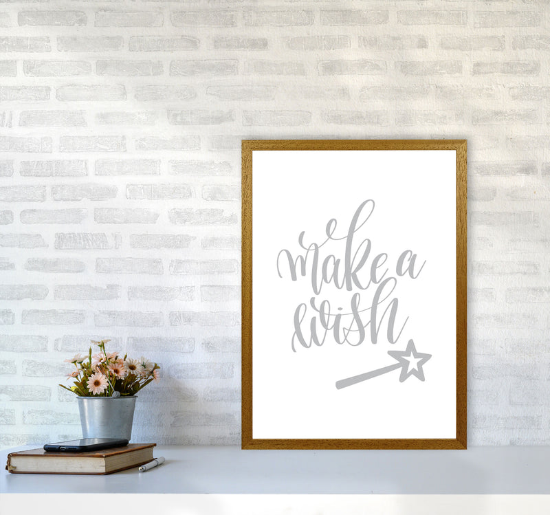 Make A Wish Grey Framed Typography Wall Art Print A2 Print Only