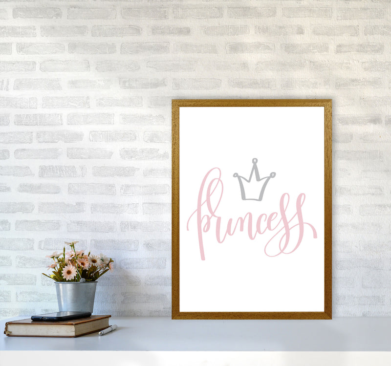 Princess Pink And Grey Framed Nursey Wall Art Print A2 Print Only