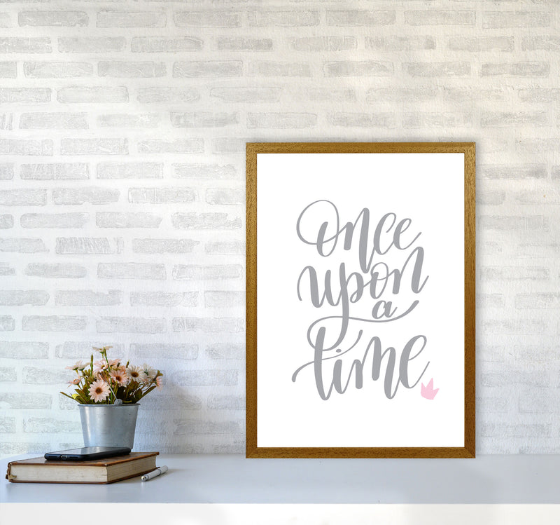 Once Upon A Time Grey Framed Typography Wall Art Print A2 Print Only