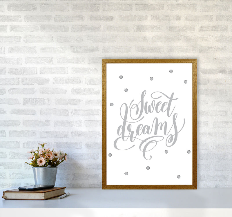Sweet Dreams Grey Framed Nursey Wall Art Print A2 Print Only