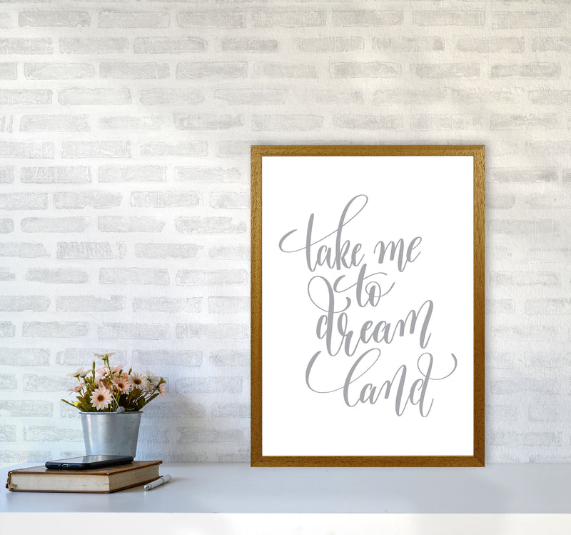 Take Me To Dream Land Grey Modern Print A2 Print Only