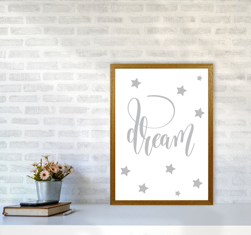 Dream Grey Framed Typography Wall Art Print A2 Print Only