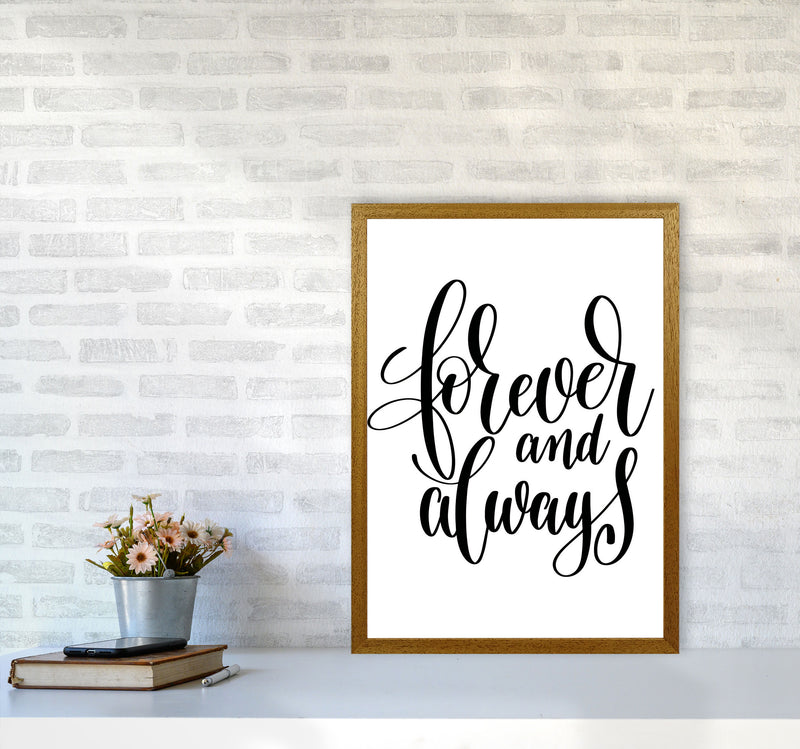Forever And Always Black Framed Typography Wall Art Print A2 Print Only