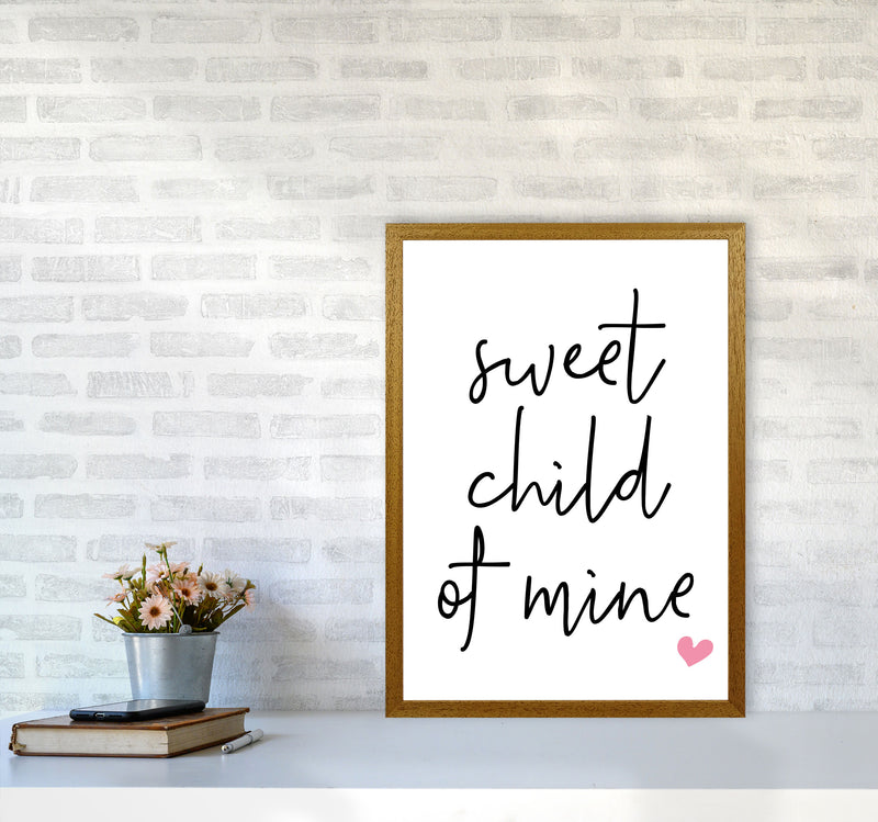 Sweet Child Of Mine Pink Framed Nursey Wall Art Print A2 Print Only