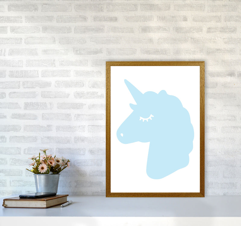Blue Unicorn Head Modern Print Animal Art Print A2 Print Only