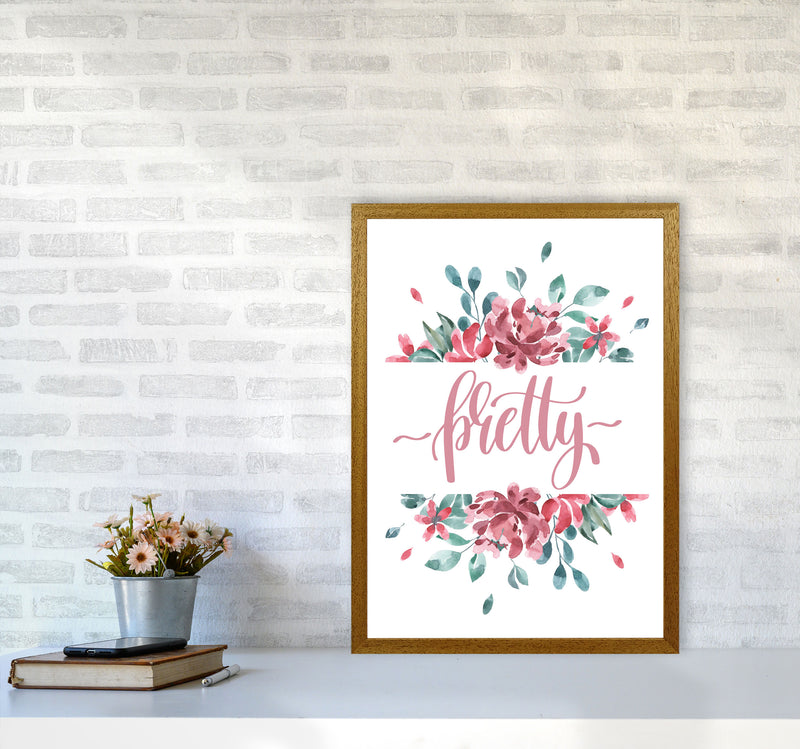 Pretty Pink Floral Framed Typography Wall Art Print A2 Print Only